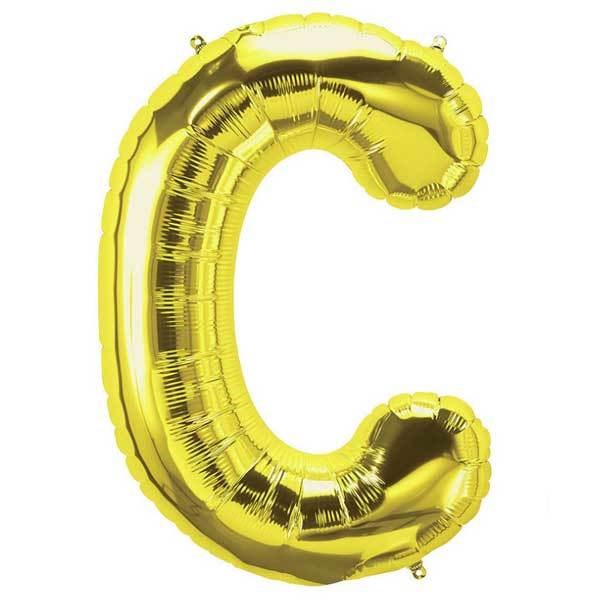 C Harf Folyo Gold Balon Küçük 35 Cm