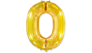 0 Rakamlı Folyo Gold Renk Balon 76 cm