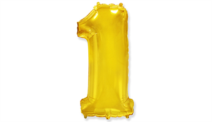 1 Rakamlı Folyo Gold Renk Balon 76 cm