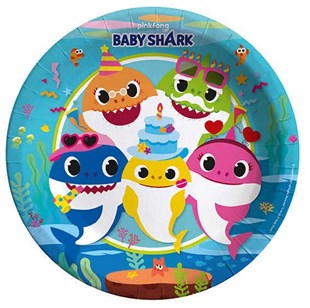Baby Shark Lisanslı Karton Tabak 8 Adet