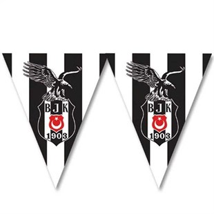 Beşiktaş Lisanslı Üçgen Bayrak Flama 3,20 Metre