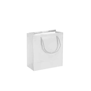 Beyaz Renk Karton Çanta 25 Adet 11 x 11 Cm