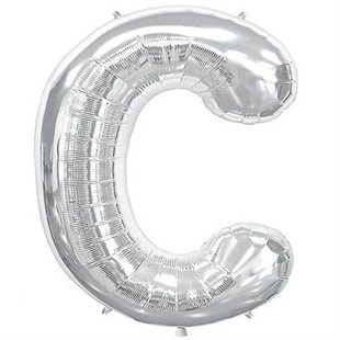 C Harf Folyo Gümüş Balon Küçük 35 Cm
