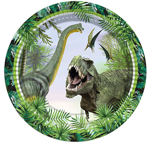Dinozor Vahşi Jurassic Karton Tabak 8 Adet