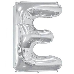 E Harf Folyo Gümüş Balon Küçük 35 Cm