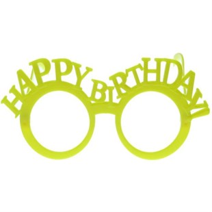 Happy Birthday Yazılı Plastik Gözlük Sarı