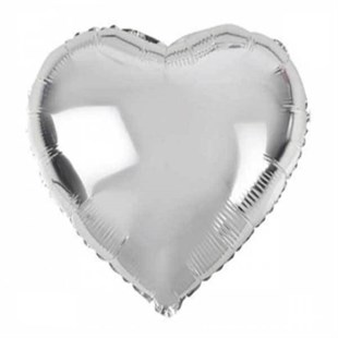 Kalp Folyo Balon 45 Cm Gümüş