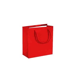 Kırmızı Renk Karton Çanta 25 Adet 11 x 11 Cm