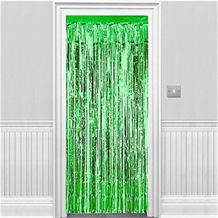 Yeşil Metalize Püsküllü Kapı Perdesi 1 Adet